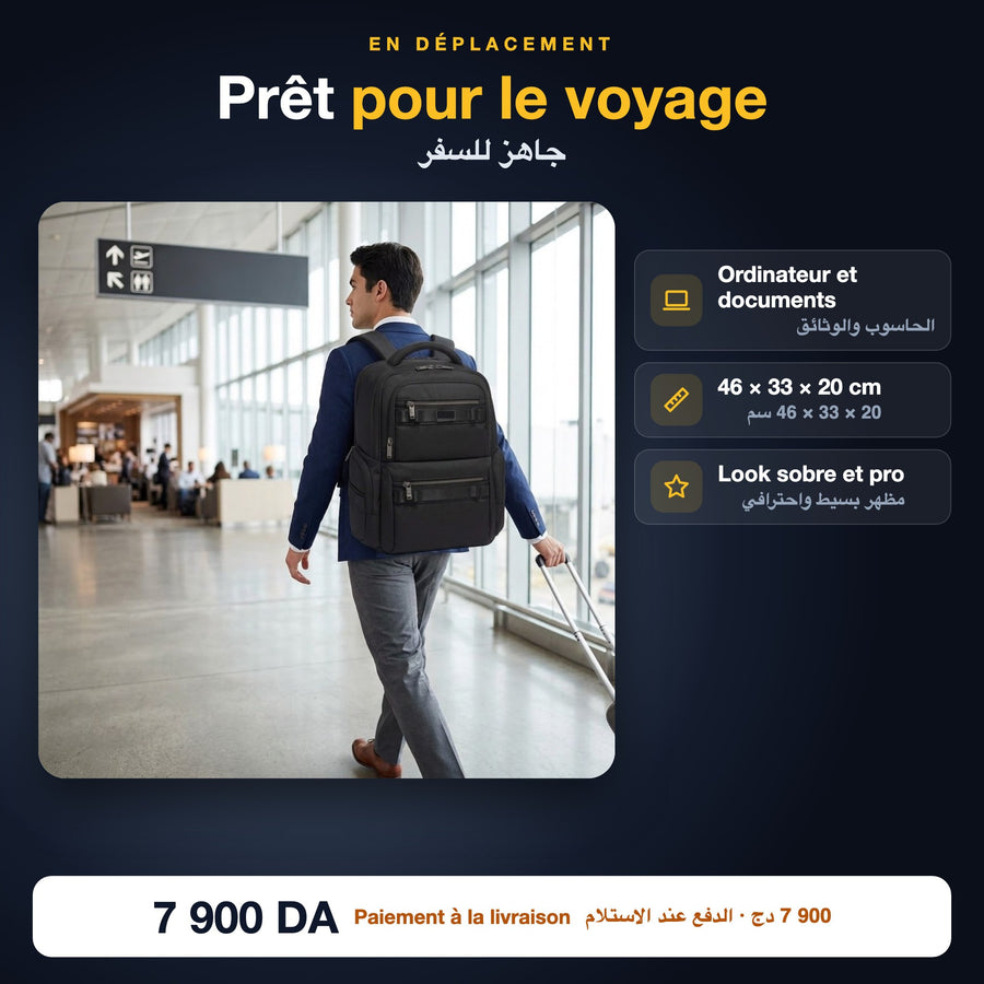 Sac à dos business porté en voyage