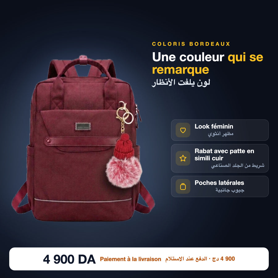 Sac à dos femme bordeaux