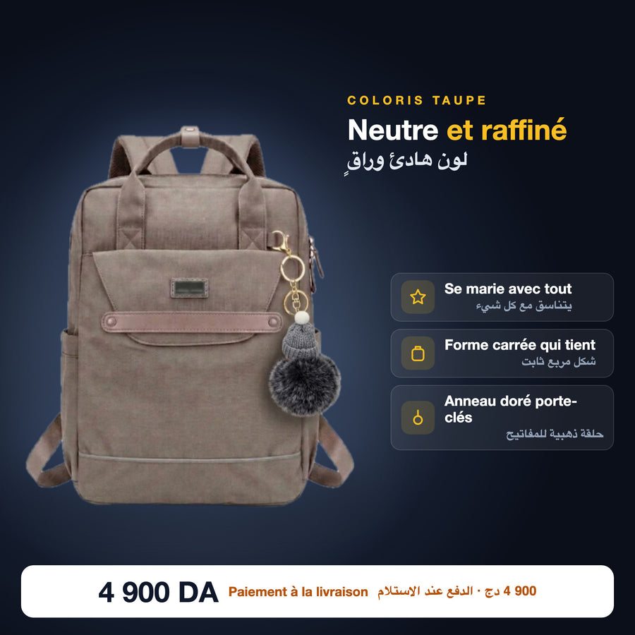 Sac à dos femme taupe