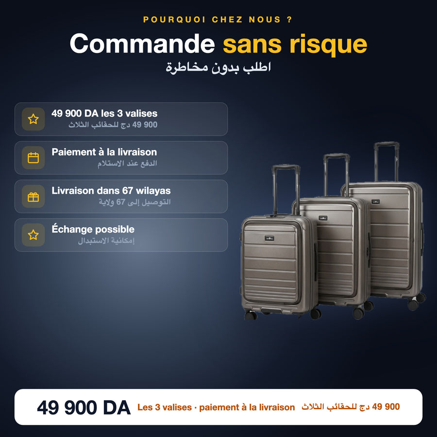 Set de 3 valises à 49 900 DA, paiement à la livraison