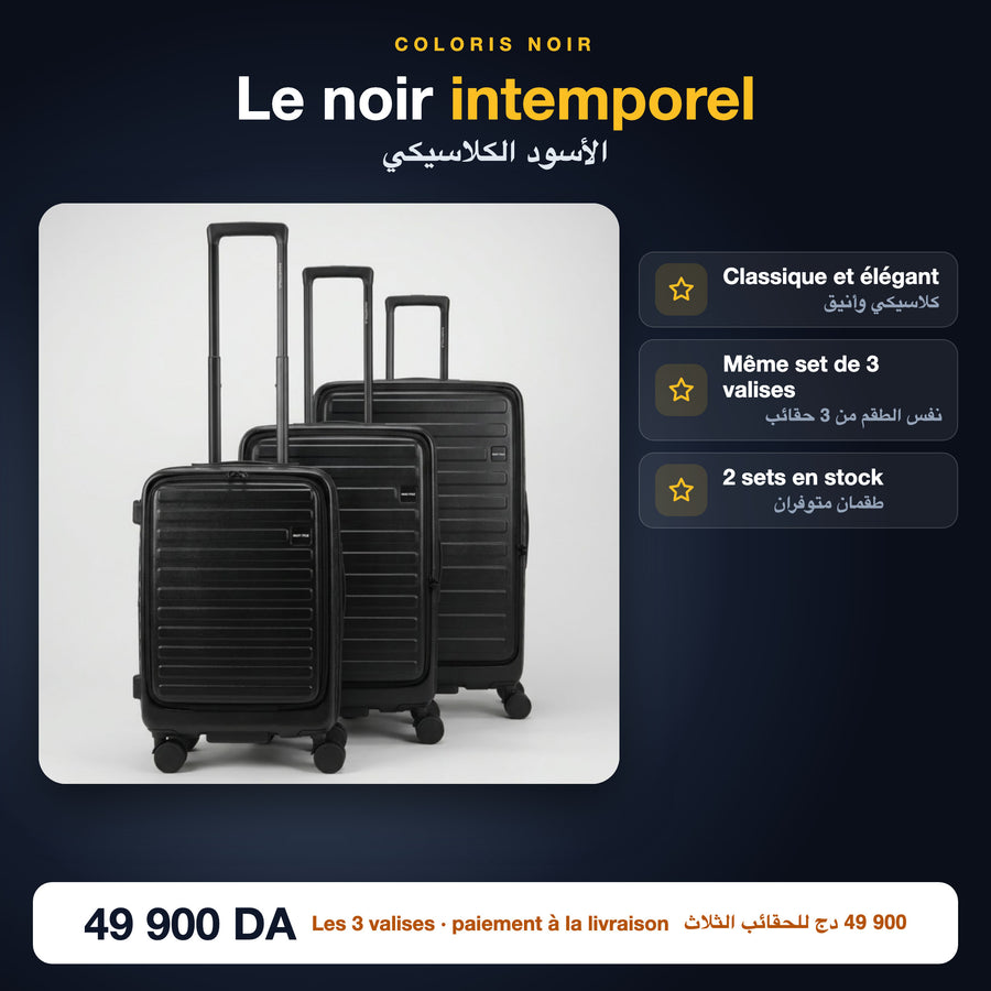 Set de 3 valises noir