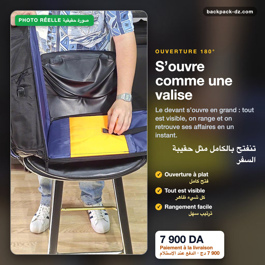 Ouverture à 180° façon valise